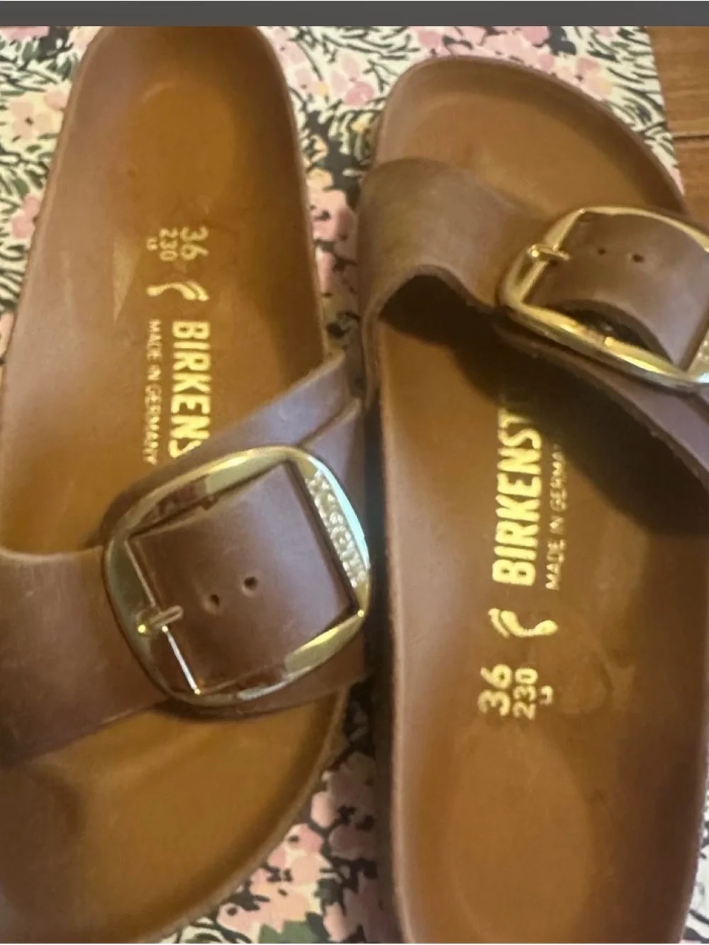 Birkenstock Women's Madrid Big Buckle Sandal - Brown with Gold Buckle